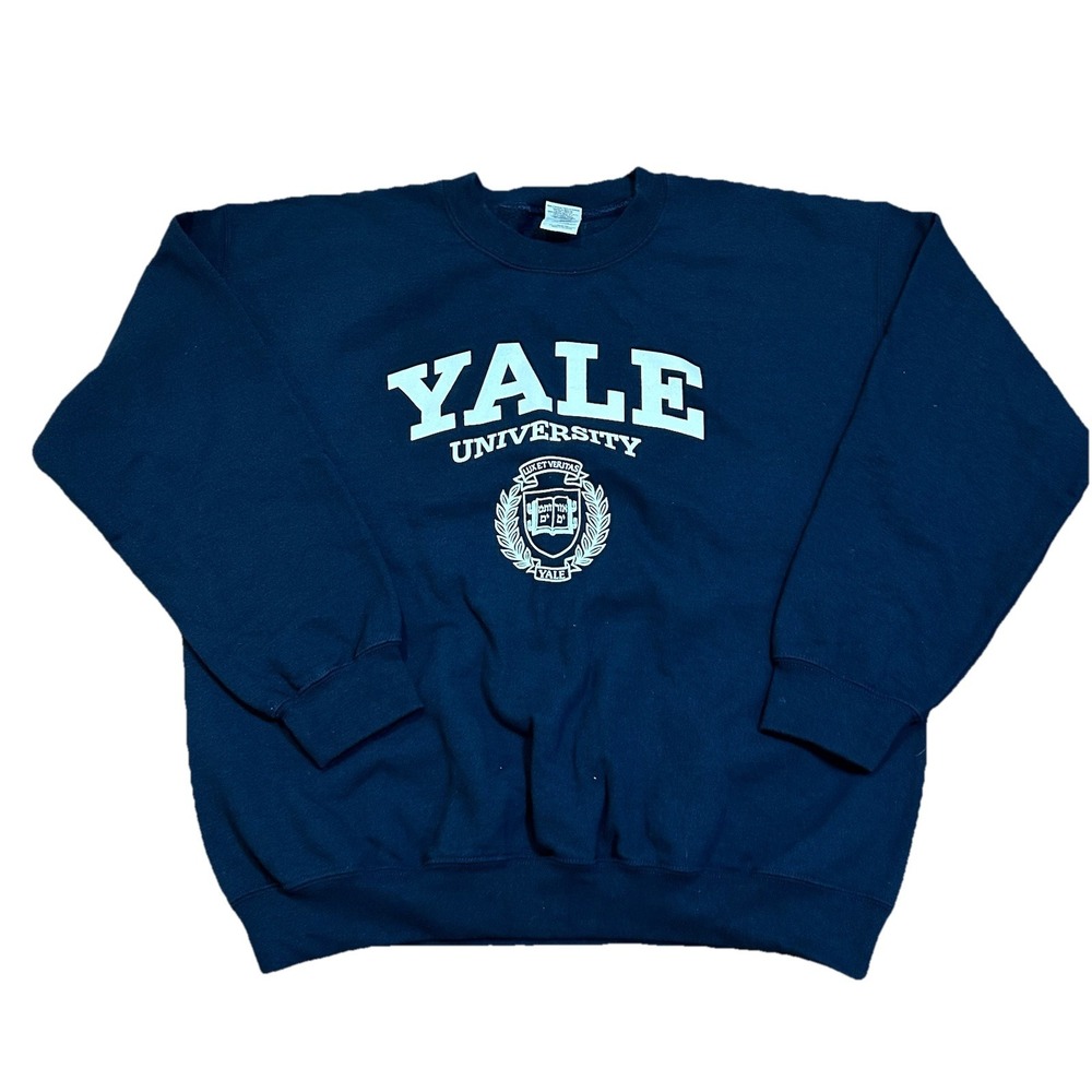 Yale University Crewneck Sweatshirt Large Men's Adult Blue Sweater College